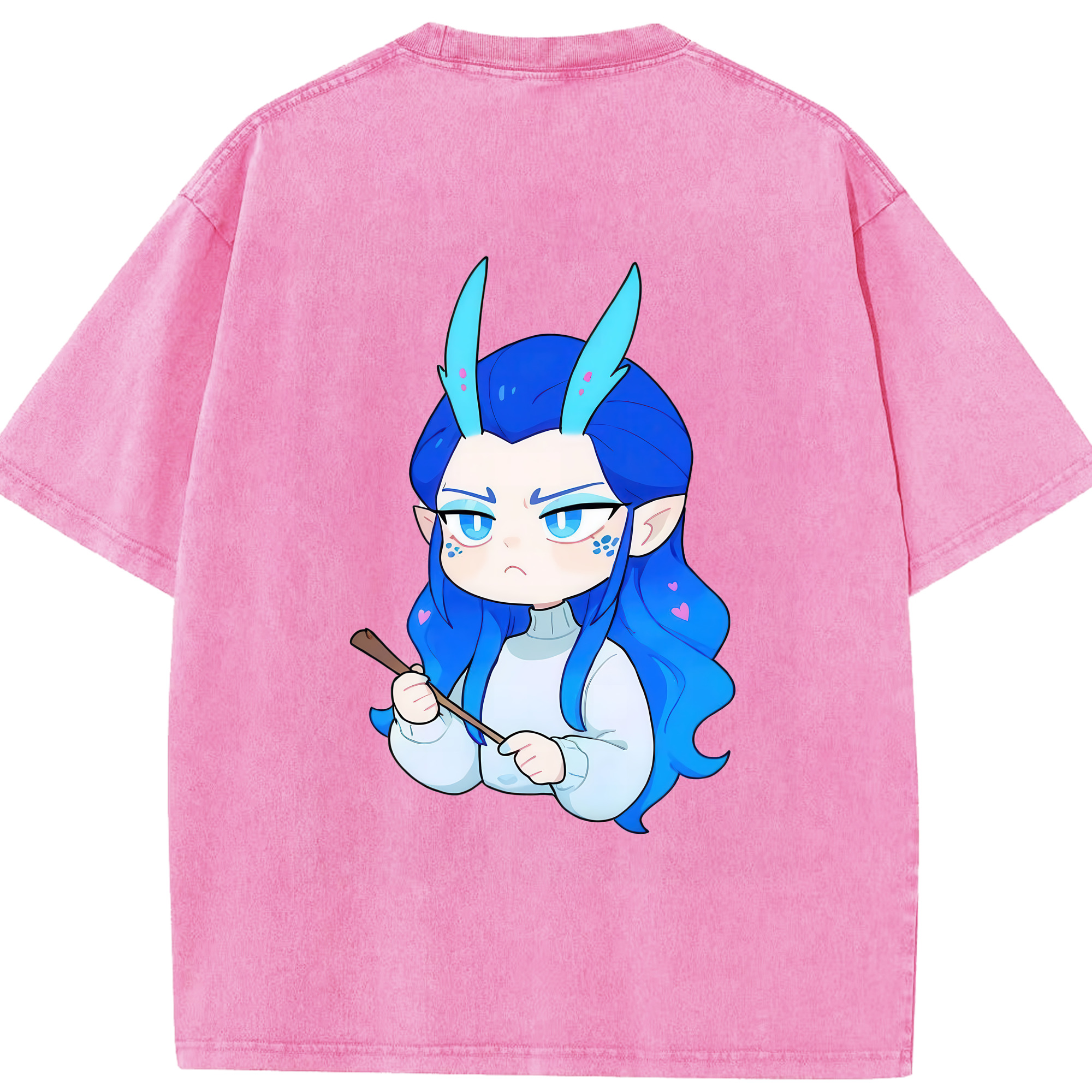 （画像用） Ne Zha 2 ナタ 魔童の大暴れ 綿100% ヴィンテージ風 半袖Tシャツ（背面プリント）